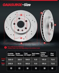 320mm Front Rear DRILLED Rotors Brake Pads for 300 Charger Challenger Magnum