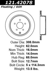 Centric Parts Disc Brake Rotor 121.42078 | High-Quality Auto Part, Universal Fit