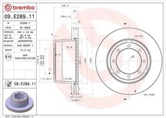 Brembo 09E28911C02 Brake Rotor Prime Vented Wheel Bolt Pattern 8 x156mm Single