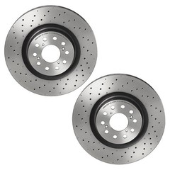Brembo Set of 2 Front Brake Disc Rotors Drilled PVT for Honda Civic Type R 17-18