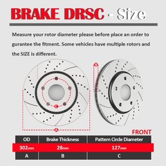Front Brake Rotors & Pads Kit Fit Chrysler Town & Country Dodge RAM C/V Brakes