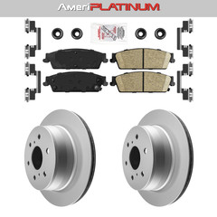Rear Brake Pads & Coated Rotors Fits 07-2014 SILVERADO SUBURBAN TAHOE AVALANCHE