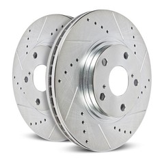 PowerStop Evolution Drilled Slotted Rotors Pair Rear For Chevy Silverado 2500