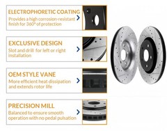 11.81″Front Drilled Rotors Brake Ceramic Pads For Acure TSX 2011 2012 2013 2014
