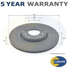 Comline Front Brake Disc Fits Citroen Dispatch Peugeot Expert Toyota Proace #1