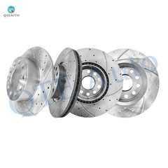 4 Front 312mm-Rear 253mm Drilled Slotted Brake Disc Rotors For 2010-2013 Audi A3