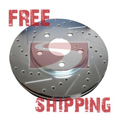 FRONT Performance Cross Drilled Slotted Brake Disc Rotors TB31114