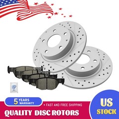 265mm Rear Drilled Brake Rotors Ceramic Brake Pads for Mazda 3 Sport CX-30