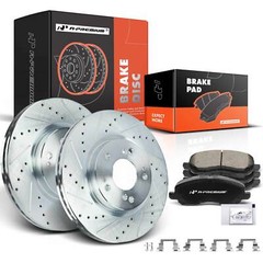Front Drilled Rotor & Ceramic Brake Pads for Jeep Compass Chrysler Sebring Dodge