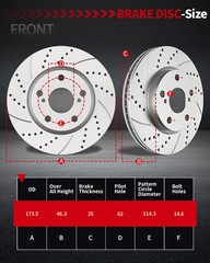 Fit 2006-18 Toyota Rav4 Lexus HS250H Front Rear Drilled Rotors Discs Brake Pads