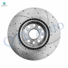 4PC 312mm Front Drilled Brake Disc Rotors-Wheel Hub For 2010-2014 Volkswagen GTI