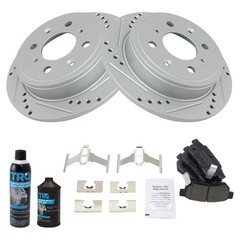 Rotor Brake Pad Ceramic Performance Rear Kit w/Chemicals for Honda