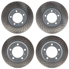 SHW Front Rear Cross-Drilled Disc Brake Rotors Kit For Porsche 718 Boxter Cayman