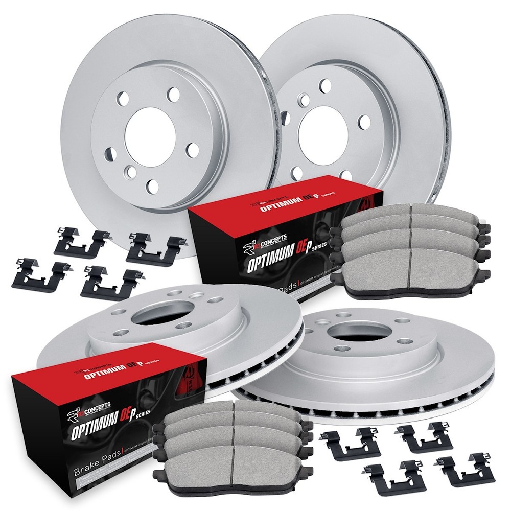 WJUH2-31110 R1 Concepts Brake Disc and Pad Kits 4-Wheel Set Front & Rear for BMW