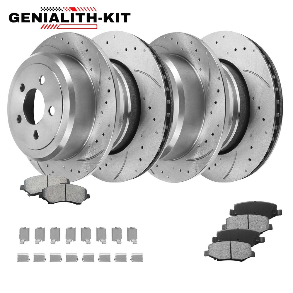 11.89″ Front 12.44″ Rear Rotors Brake Pads for 2008-12 Jeep Liberty Dodge Nitro