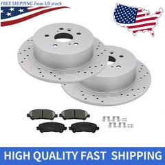 Rear Brake Rotors & Ceramic Pads for 2008-2013 Toyota Highlander SUV