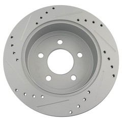 Performance Brake Rotor Drilled Slotted G-Coated Rear Pair for Dodge