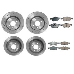 Akebono Euro Std Brake Kit Front Rear Xtra Disc Rotors Pads for Mini R50 R52 R53