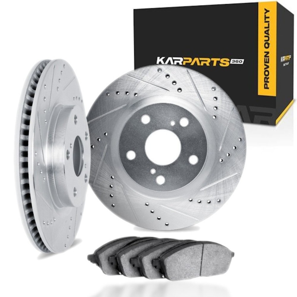 For GMC Jimmy 1997-2002 Rotors | Silver | Drilled And Slotted Rotor Style