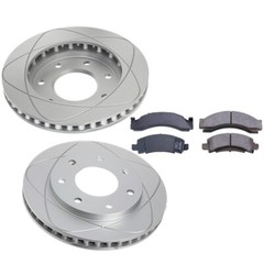 Front Vented Disc Brake Rotors & Pads For Chevrolet G30 92-75, P30 96-76; 327mm