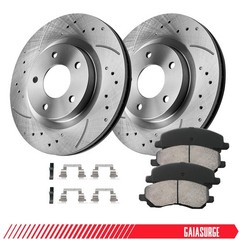 For Jeep Compass Patriot Dodge Caliber Avenger Front Drilled Rotors Brakes Pads