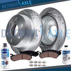REAR Drilled Brake Rotors Ceramic Pads for Chevy Astro Tahoe GMC Yukon Brake Kit