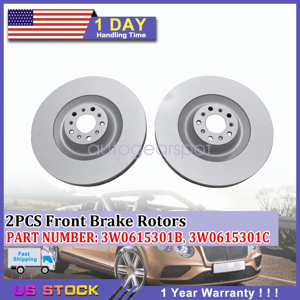 Fits For Bentley Flying Spur 2014-2018 GT 2004-2018 2PCS Front Brake Rotors US
