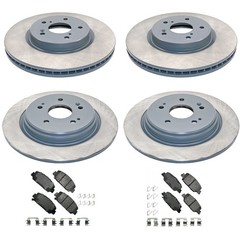 DuraGo Front Rear Rotor Akebono ProACT Ceramic Brake Pad Kit for CR-V 2017-2023