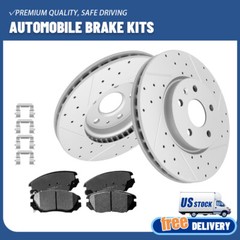 For 10-20 Chevy Equinox Impala Terrain Front Drilled Brake Rotors+Ceramic Pads
