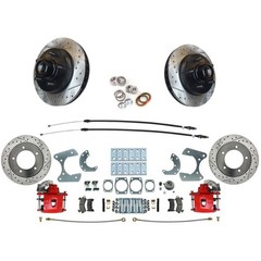 1973-79 Ford F-100 Front Disc Rotors & Rear Disc Brake Conversion-RED Calipers