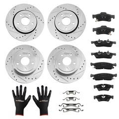 Front Rear Brake Rotors&Ceramic Pads Kit for Dodge Durango 2011-2020 S-53061
