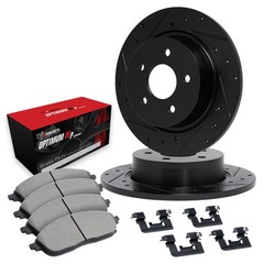 R1 Concepts Whuh1 53004 R1 Brake Rotors D S Black W Optimum Oe Pads Hdw