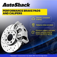 Rear Drilled Slotted Brake Rotors Pads Calipers for Honda, Odyssey 2005-2010