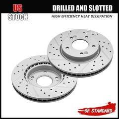 280mm Front Drilled Slotted Brake Rotors for Kia Forte Koup Forte5 Soul