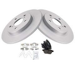 TRQ Rear Brake Pad & Rotor Kit Ceramic Premium G-Coated for Scion Toyota