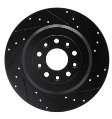Dynamic Friction 633-54088L – Drilled and Slotted Black Zinc Brake Rotor