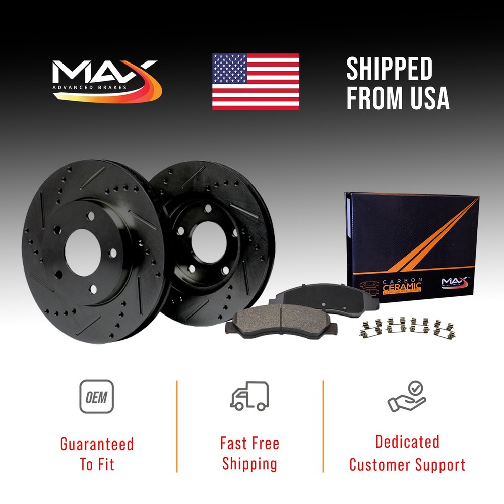 Front Drilled Slotted Rotors + Pads for 2003-2006 Ford Expedition