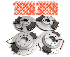 FOR AUDI Q7 VW TOUAREG PORSCHE CAYENNE FRONT REAR DRILLED BRAKE DISCS PADS WIRES