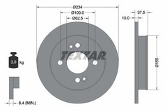 TEXTAR Brake Discs & Pads Front & Rear Braking Set Fits Hyundai i10 Kia Picanto