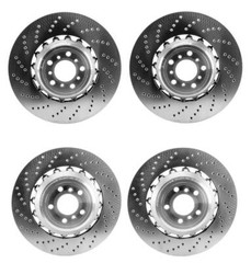 For BMW F06 F10 F12 M5 M6 Front & Rear Vented & Drilled Disc Brake Rotors OEM