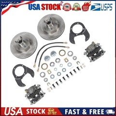 Disc Brake Kit 5 on 4-1/2, Drilled and Slotted Rotors For Ford 1937-1948 Spindle