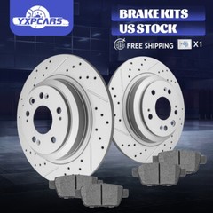 Rear Drilled Disc Brake Rotor & Ceramic Pad For 2009 – 2014 Acura TL