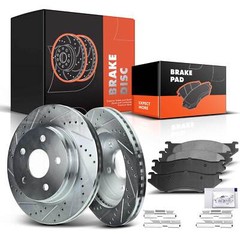 Front Drilled Brake Rotors Ceramic Pads for Dodge Durango 04-06 Ram 1500 02-05