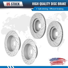 4PCS Front Rear Drilled & Slotted Brake Rotors For Subaru XV Crosstrek Forester