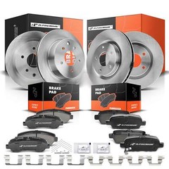 Disc Brake Rotor and Ceramic Brake Pad Front & Rear for Nissan Rogue 08-13 2.5L