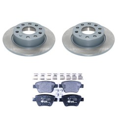 DuraGo Rear Rotors Hella Low-Met Disc Brake Pads Kit For Audi A3 Beetle Jetta