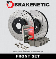 FRONT BRAKENETIC Premium Drill Slot Brake Rotors + Ceramic Pads 55.40056.12