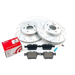 FOR MERCEDES C180d AMG SPORT REAR BRAKE DISCS BREMBO PADS SENSOR 300mm