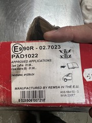 Vauxhall Zafira / Astra G Front Brake Pads Apec PAD1022/1605959/1605000