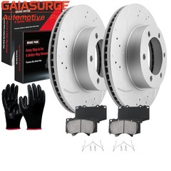 12.6″ Front Drilled Slotted Rotors Brake Pad for Toyota Tundra Sequoia 2000-2006